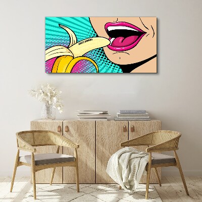 Schilderij op doek Zoete banaan in pop-artstijl