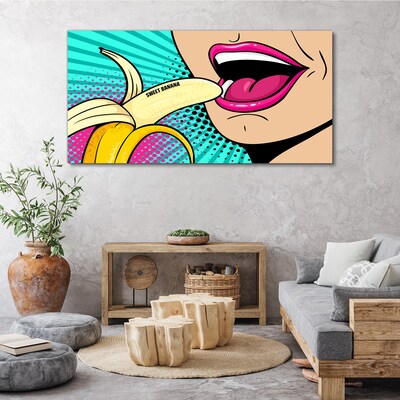 Schilderij op doek Zoete banaan in pop-artstijl