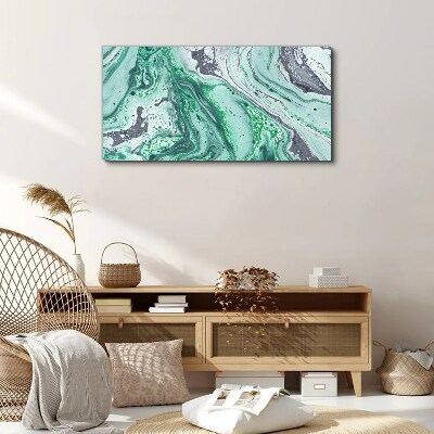 Foto op canvas Groene golven van abstractie