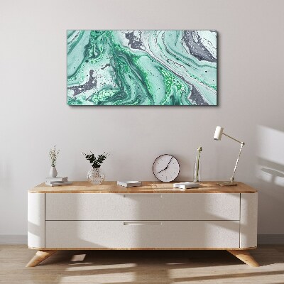 Foto op canvas Groene golven van abstractie