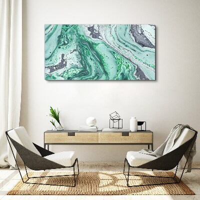 Foto op canvas Groene golven van abstractie