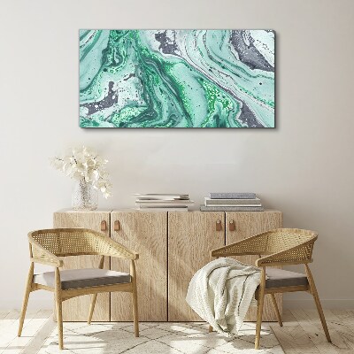 Foto op canvas Groene golven van abstractie