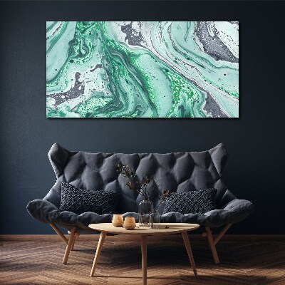 Foto op canvas Groene golven van abstractie