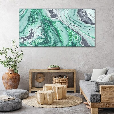 Foto op canvas Groene golven van abstractie