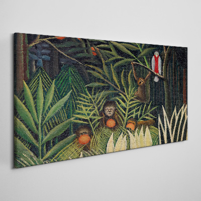 Canvas schilderij Tropische jungle met apen