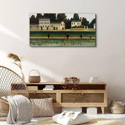 Schilderij op doek Visjagers aan de rivier