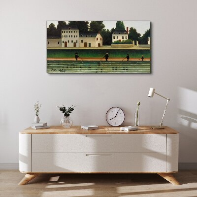 Schilderij op doek Visjagers aan de rivier