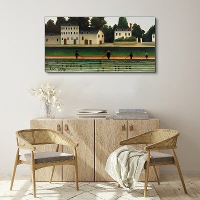 Schilderij op doek Visjagers aan de rivier