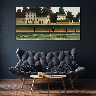 Schilderij op doek Visjagers aan de rivier