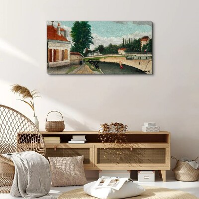 Foto op canvas Een rustige rivieroever