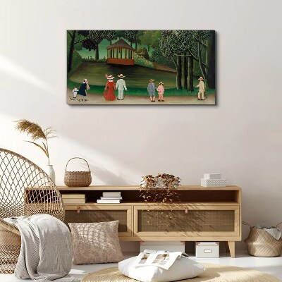 Canvas schilderij Een wandeling in het park