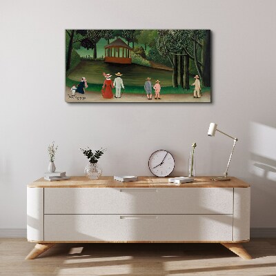 Canvas schilderij Een wandeling in het park