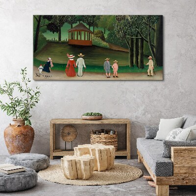 Canvas schilderij Een wandeling in het park