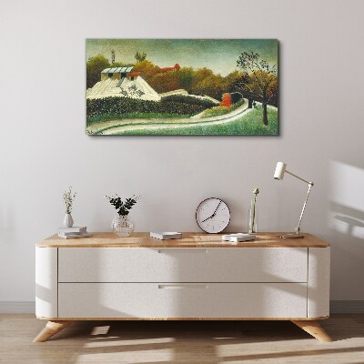 Foto op canvas Landelijk landschap met bomen