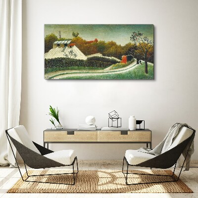 Foto op canvas Landelijk landschap met bomen