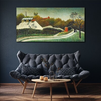 Foto op canvas Landelijk landschap met bomen
