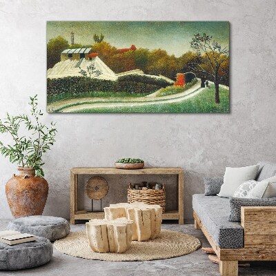 Foto op canvas Landelijk landschap met bomen