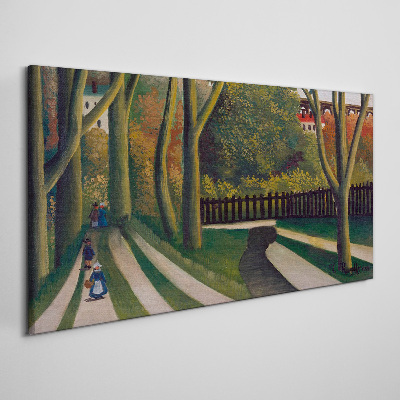 Schilderij op doek Een wandeling in het park