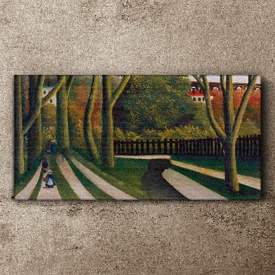 Schilderij op doek Een wandeling in het park