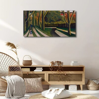 Schilderij op doek Een wandeling in het park