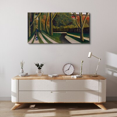 Schilderij op doek Een wandeling in het park