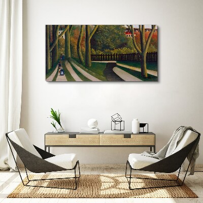 Schilderij op doek Een wandeling in het park