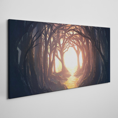 Foto op canvas Licht in het bos