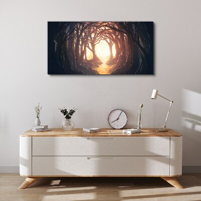 Foto op canvas Licht in het bos