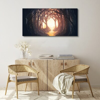 Foto op canvas Licht in het bos