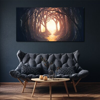 Foto op canvas Licht in het bos