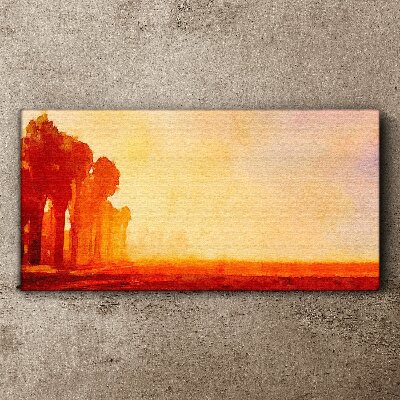 Foto op canvas Zonsondergang achter de palmbomen
