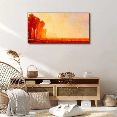 Foto op canvas Zonsondergang achter de palmbomen