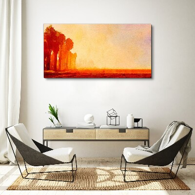 Foto op canvas Zonsondergang achter de palmbomen