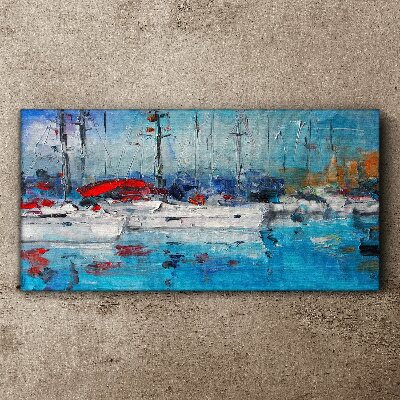 Canvas schilderij Havenzeilen in de zon