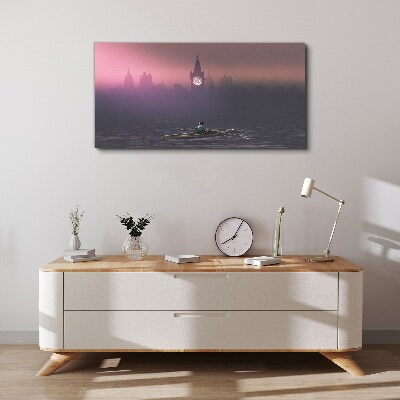 Schilderij op doek Ondergedompeld in de stadsmist