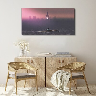 Schilderij op doek Ondergedompeld in de stadsmist