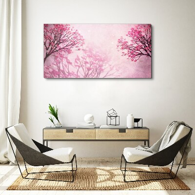 Foto op canvas Roze bloemen in de lente-aura