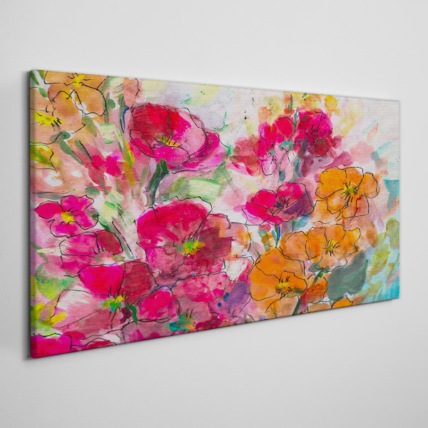 Canvas schilderij Een bloemenexplosie van kleuren