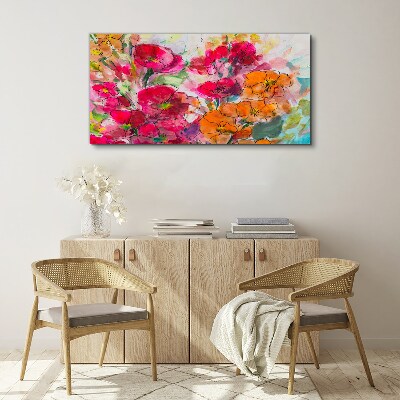 Canvas schilderij Een bloemenexplosie van kleuren