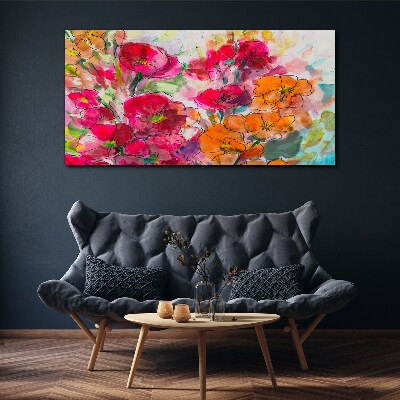 Canvas schilderij Een bloemenexplosie van kleuren