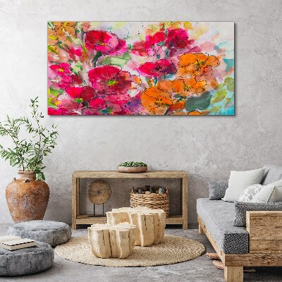 Canvas schilderij Een bloemenexplosie van kleuren