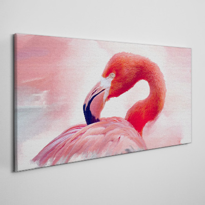 Foto op canvas Roze flamingo in pastelkleuren