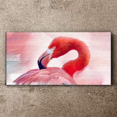 Foto op canvas Roze flamingo in pastelkleuren