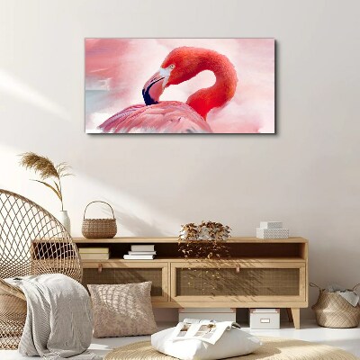 Foto op canvas Roze flamingo in pastelkleuren