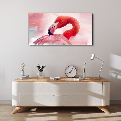 Foto op canvas Roze flamingo in pastelkleuren