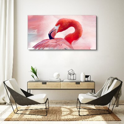 Foto op canvas Roze flamingo in pastelkleuren