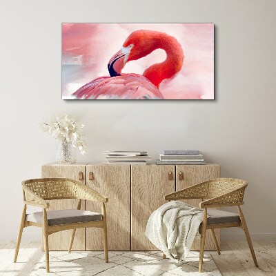 Foto op canvas Roze flamingo in pastelkleuren