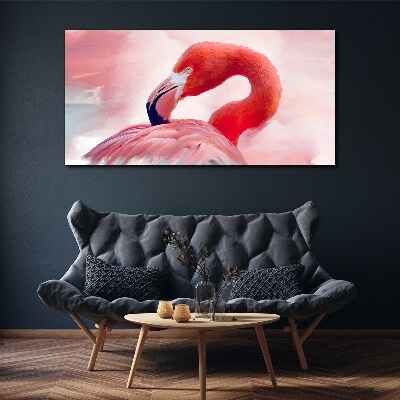 Foto op canvas Roze flamingo in pastelkleuren