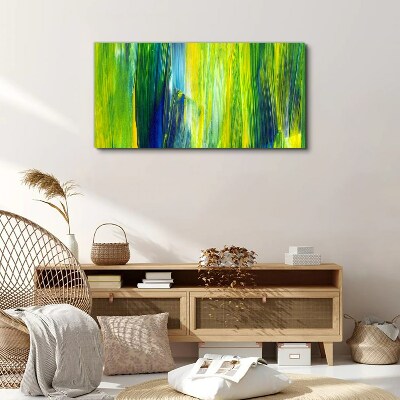 Foto op canvas Groene en blauwe abstracte strepen