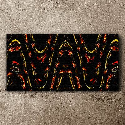 Canvas schilderij Dynamische lijnen in rood en geel